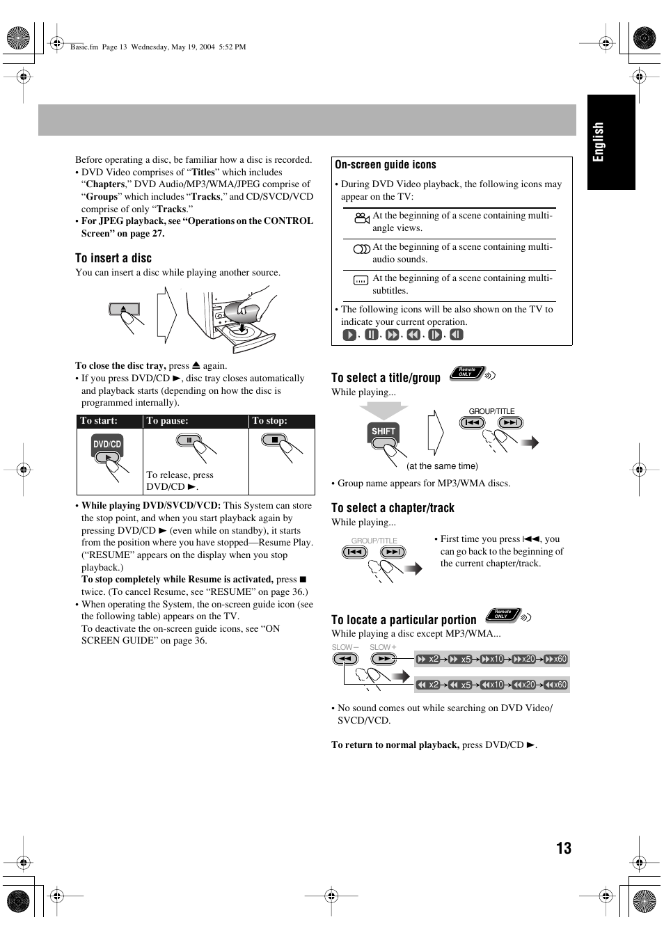 English | JVC UX-P450 User Manual | Page 15 / 198