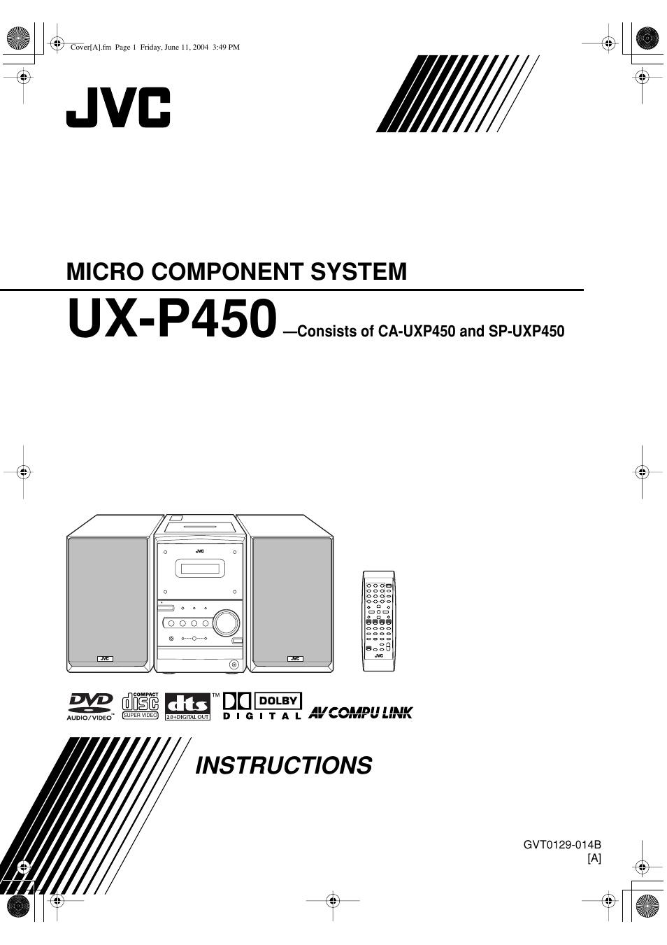 A version, Ux-p450, Micro component system | Instructions | JVC UX-P450 User Manual | Page 150 / 198