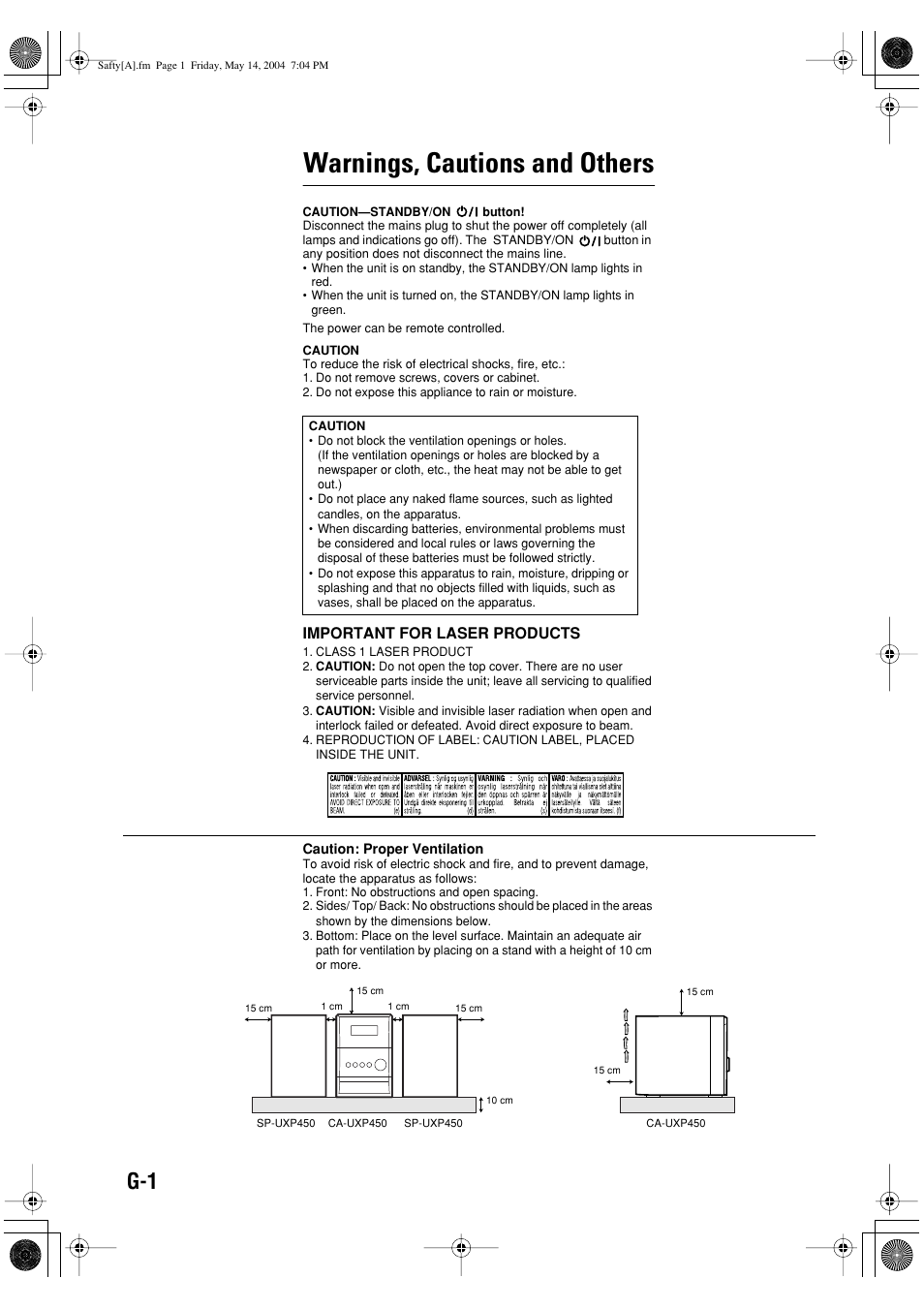 Warnings, cautions and others | JVC UX-P450 User Manual | Page 151 / 198