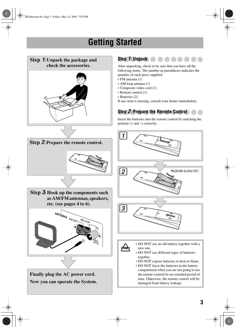 Getting started | JVC UX-P450 User Manual | Page 154 / 198