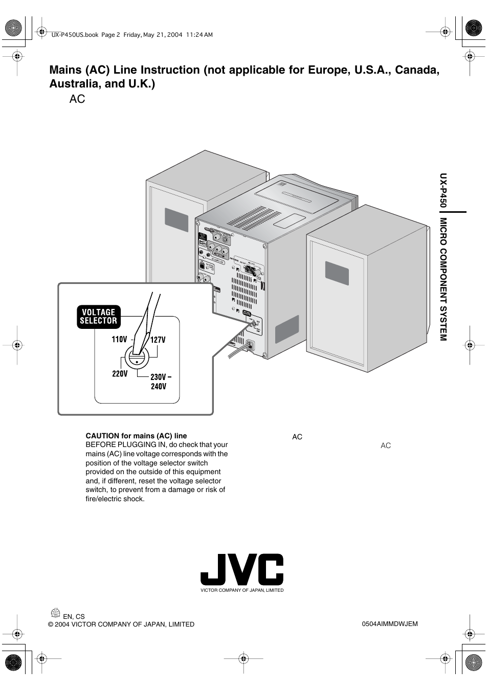 Ux-p450 micro component system, Push open | JVC UX-P450 User Manual | Page 49 / 198