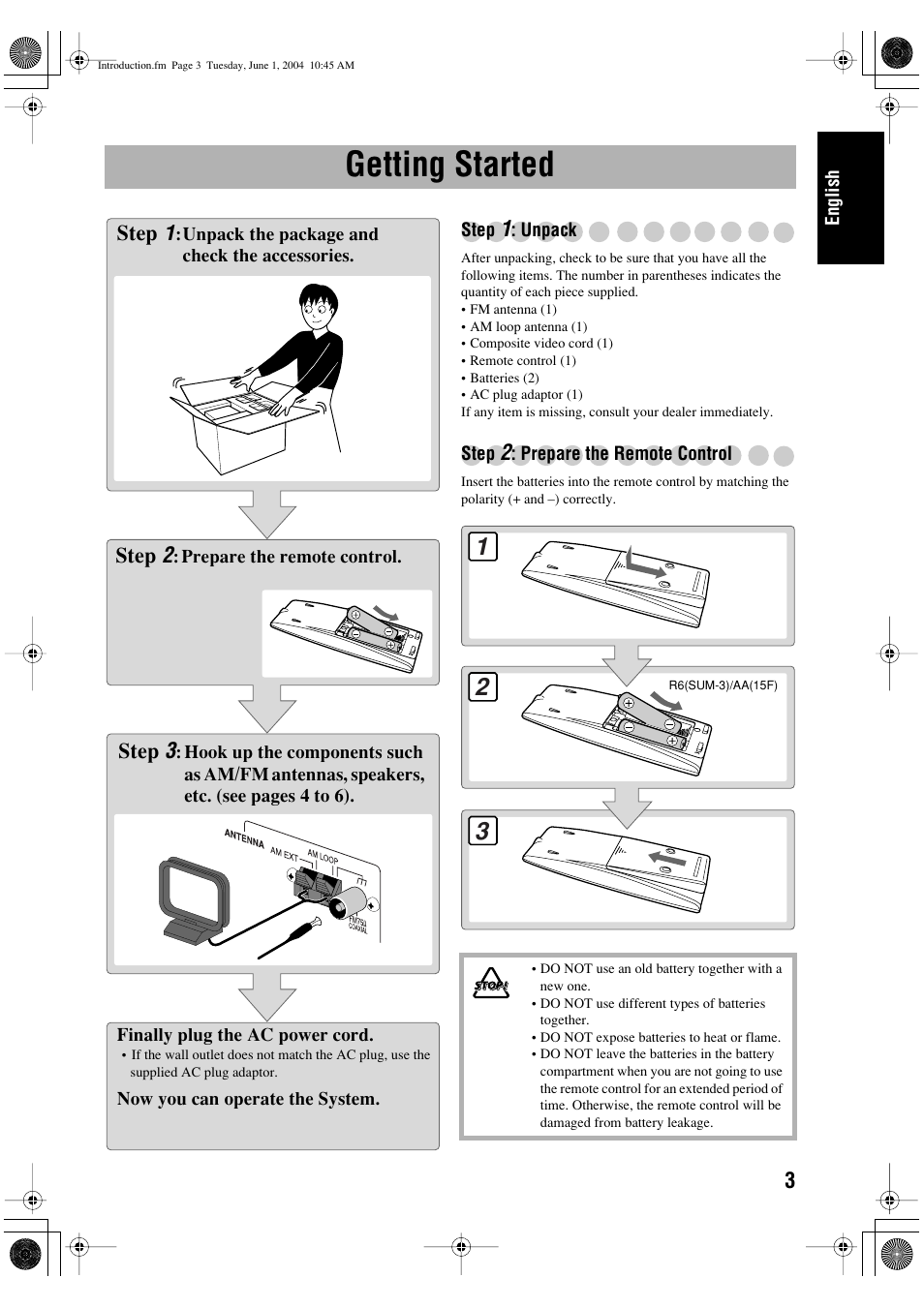 Getting started | JVC UX-P450 User Manual | Page 56 / 198