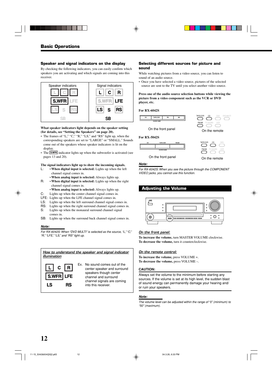 Basic operations, Adjusting the volume | JVC 0404RYMMDWJEIN User Manual | Page 14 / 42