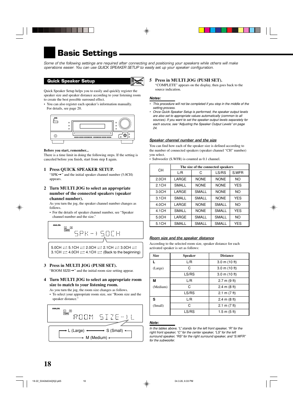 Basic settings | JVC 0404RYMMDWJEIN User Manual | Page 20 / 42