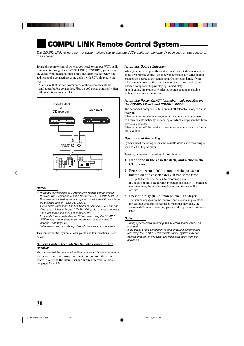 Compu link remote control system | JVC 0404RYMMDWJEIN User Manual | Page 32 / 42