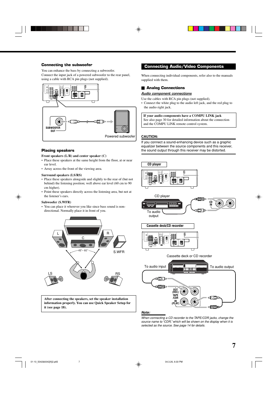 Connecting audio/video components | JVC 0404RYMMDWJEIN User Manual | Page 9 / 42