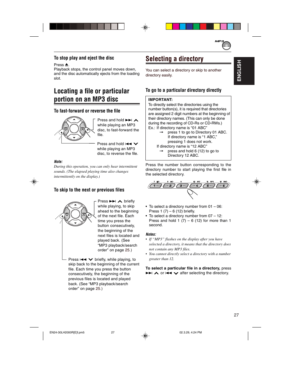 Selecting a directory | JVC KD-LH2000R User Manual | Page 27 / 58