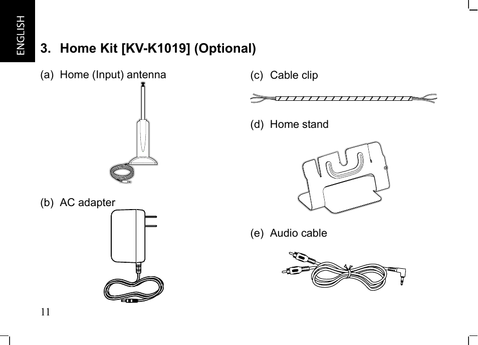 Home kit [kv-k1019] (optional) | JVC KT-HDP1 User Manual | Page 12 / 38