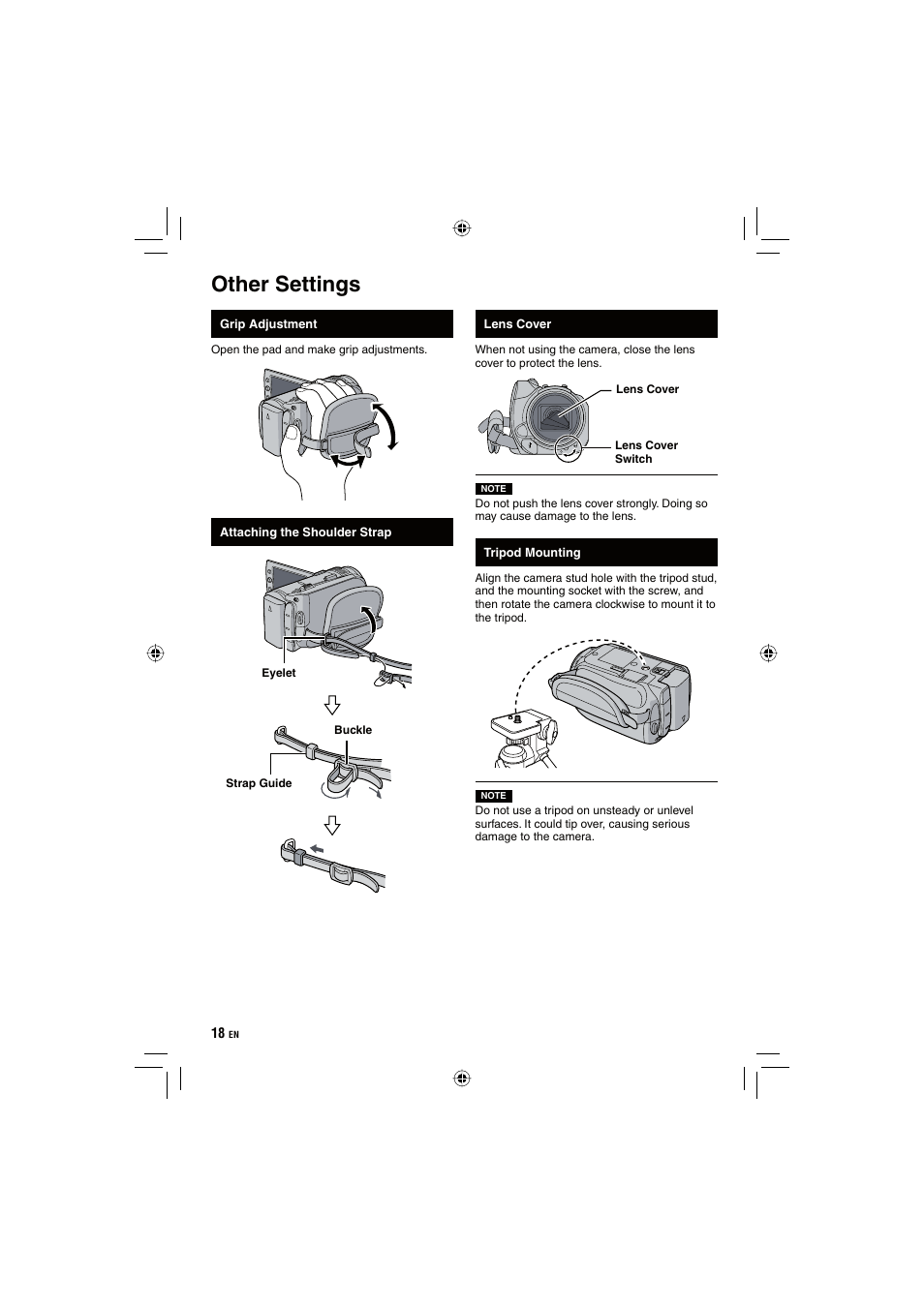 Other settings | JVC Everio GZ-HD10 User Manual | Page 18 / 68