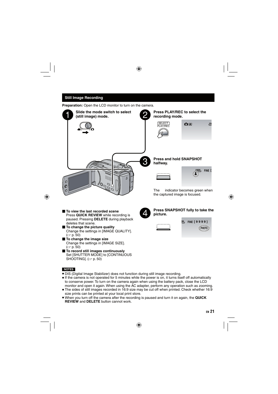 JVC Everio GZ-HD10 User Manual | Page 21 / 68