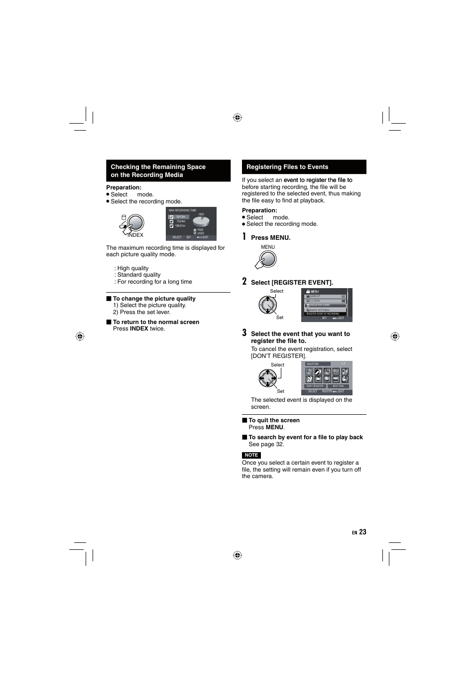 JVC Everio GZ-HD10 User Manual | Page 23 / 68