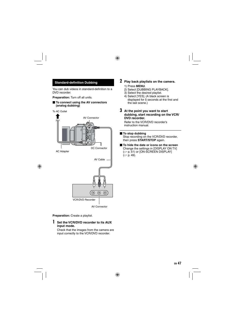 JVC Everio GZ-HD10 User Manual | Page 47 / 68