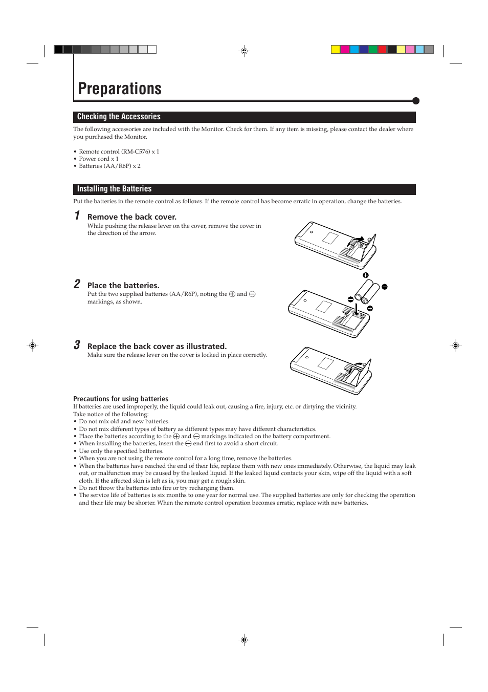 Preparations | JVC GM-P421U User Manual | Page 10 / 40