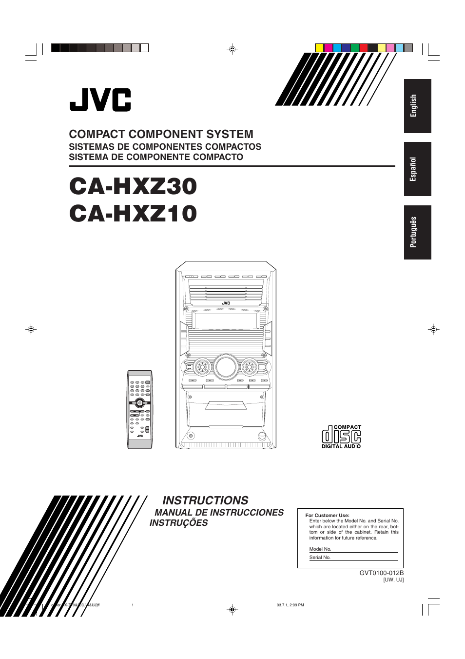 JVC CA-HXZ30 User Manual | 40 pages