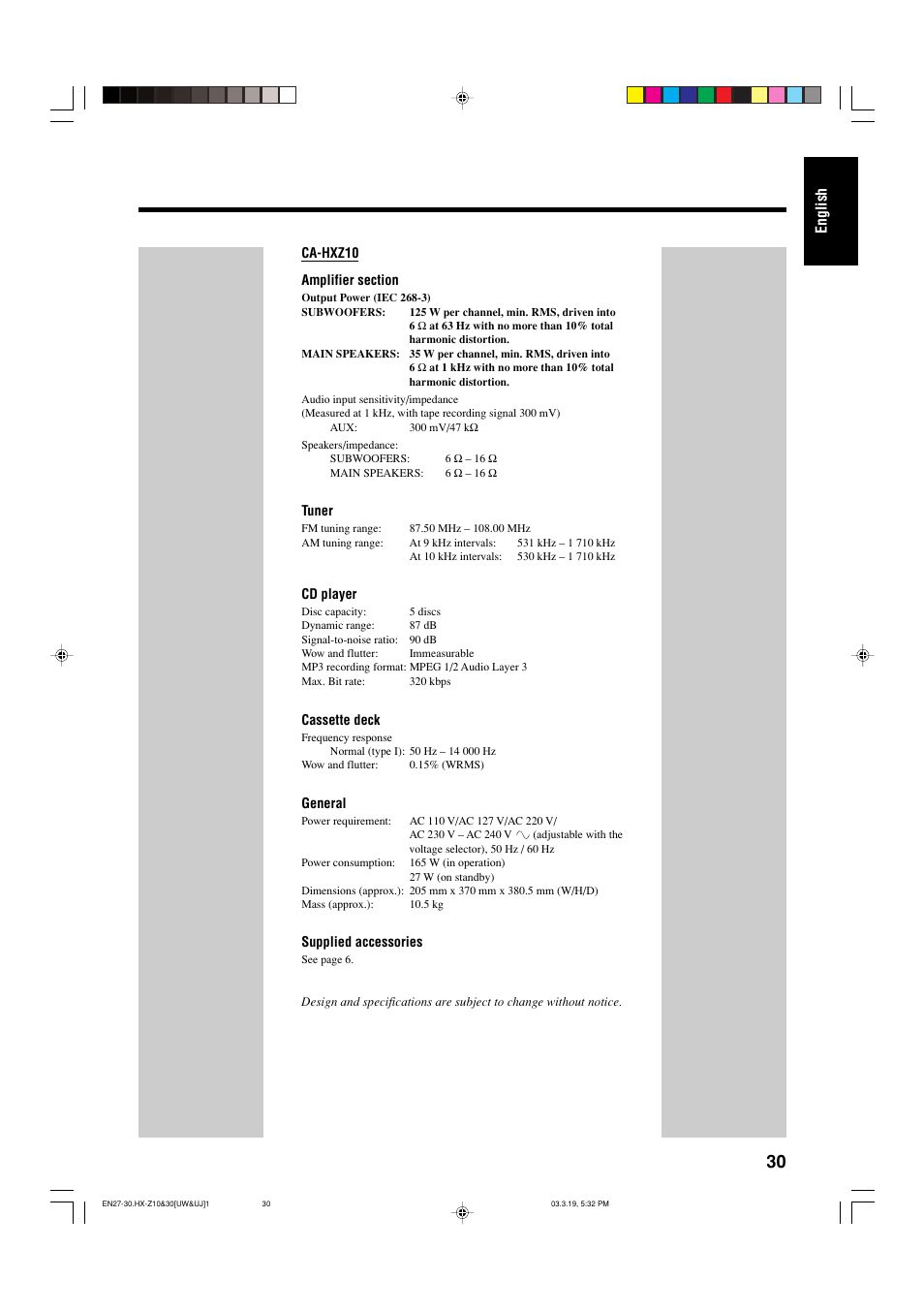 English | JVC CA-HXZ30 User Manual | Page 35 / 40