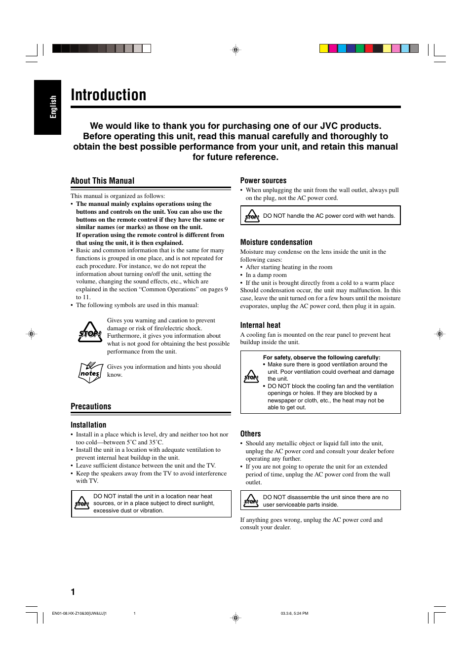 Introduction | JVC CA-HXZ30 User Manual | Page 6 / 40