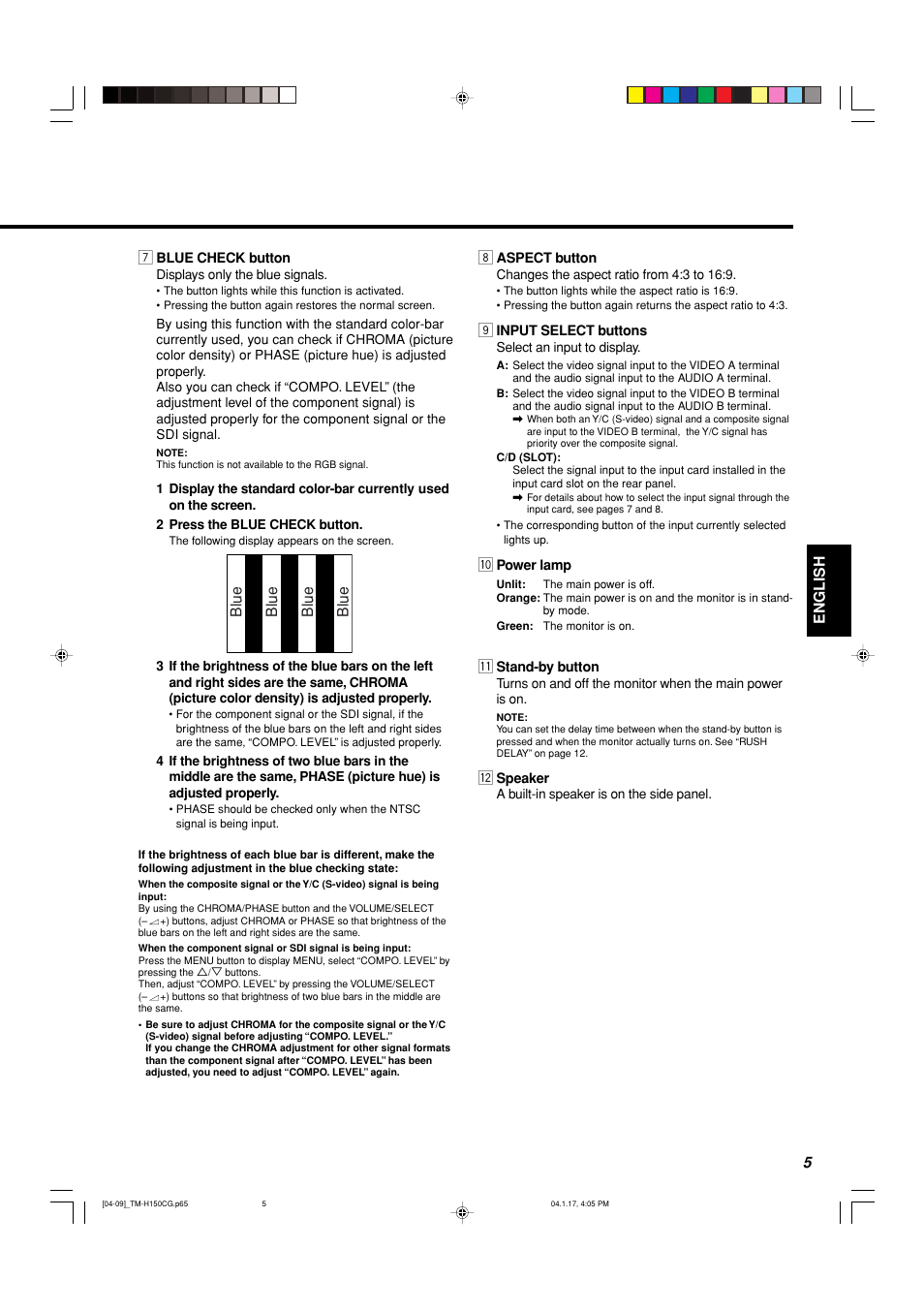 JVC TM-H150CG User Manual | Page 6 / 21