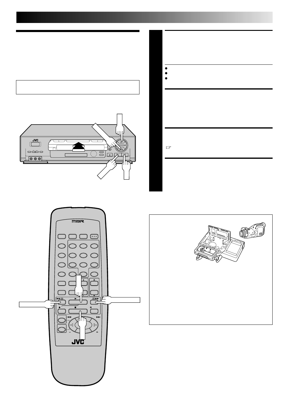 Simple playback, Load a cassette, Find program start point | Start playback, Stop playback, Simple playback and recording | JVC HR-DD740U User Manual | Page 23 / 68