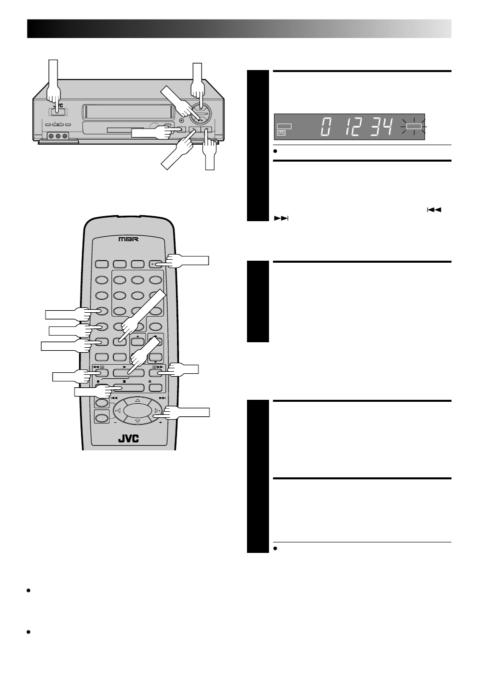 Start repeat, Stop repeat, Reset counter to zero | Return to counter position zero, Repeat playback | JVC HR-DD740U User Manual | Page 31 / 68