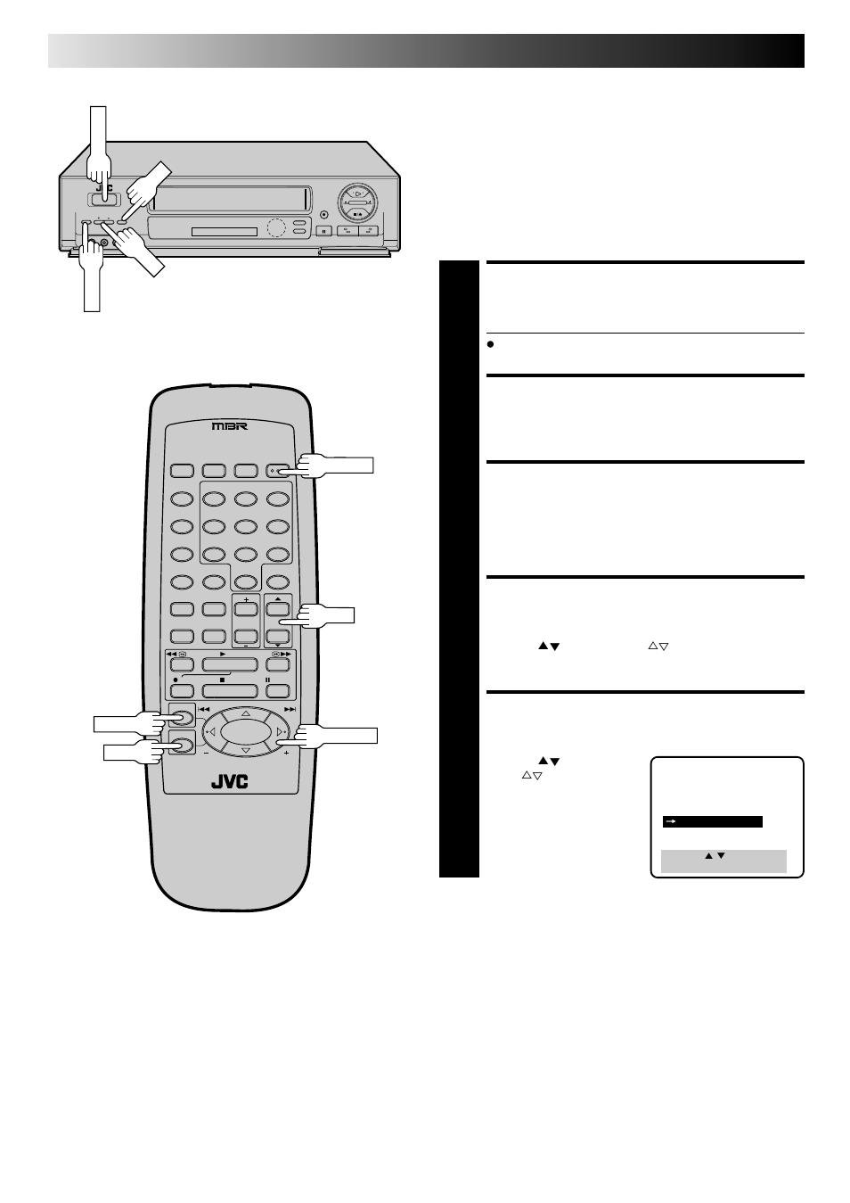 Make connection, Turn on the vcr, Access main menu screen | Access function set screen, Access special function screen, Playback and recording features (cont.), Av compu link playback | JVC HR-DD740U User Manual | Page 32 / 68