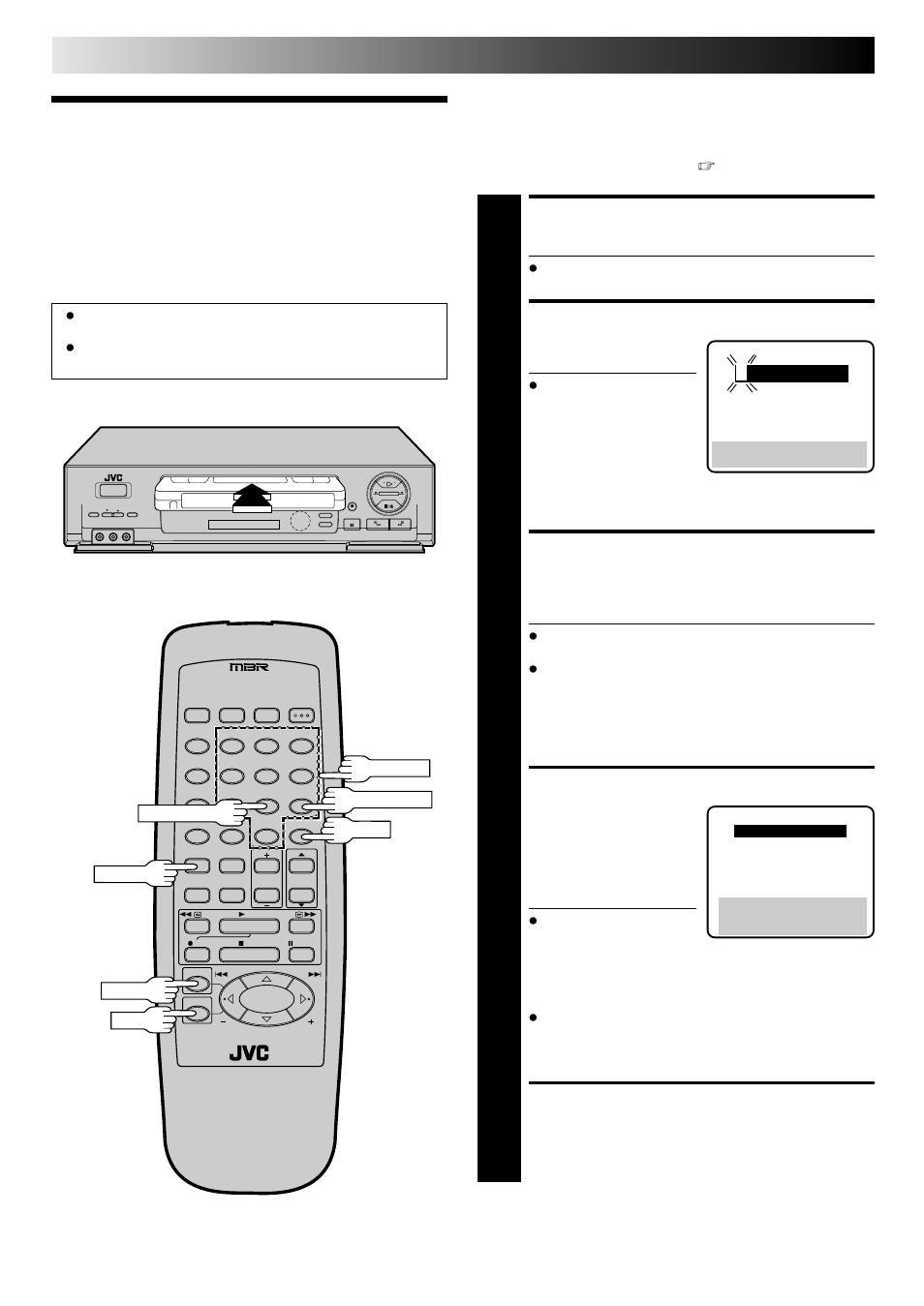 Vcr plus+ timer programming, Load a cassette, Access vcr plus+ screen | Enter pluscode number, Check input data, Set tape speed, Timer recording (cont.) | JVC HR-DD740U User Manual | Page 42 / 68