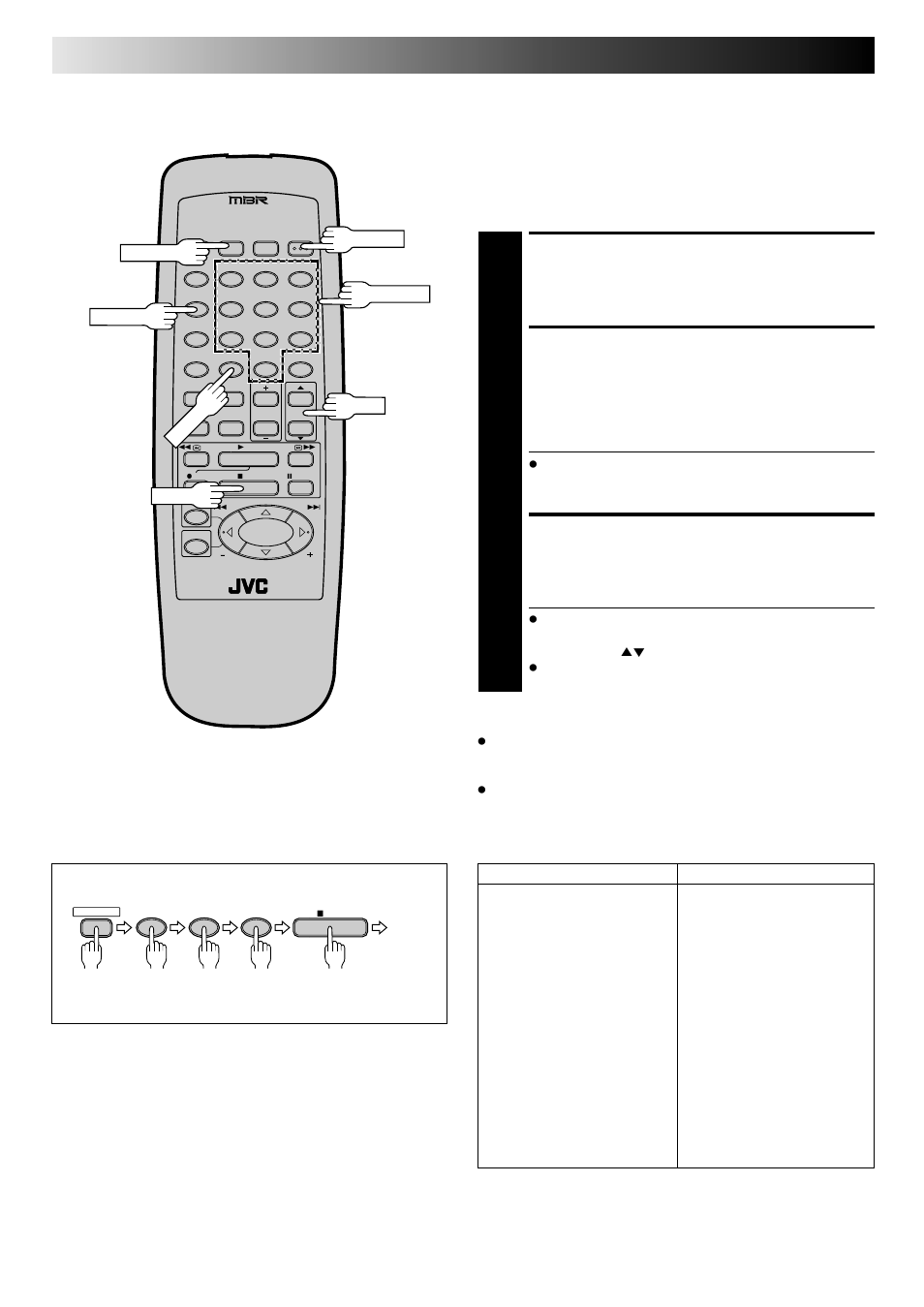 Turn on the cable box, Enter cable box brand, Operate cable box | Special features (cont.), Cable box multi-brand remote control | JVC HR-DD740U User Manual | Page 52 / 68