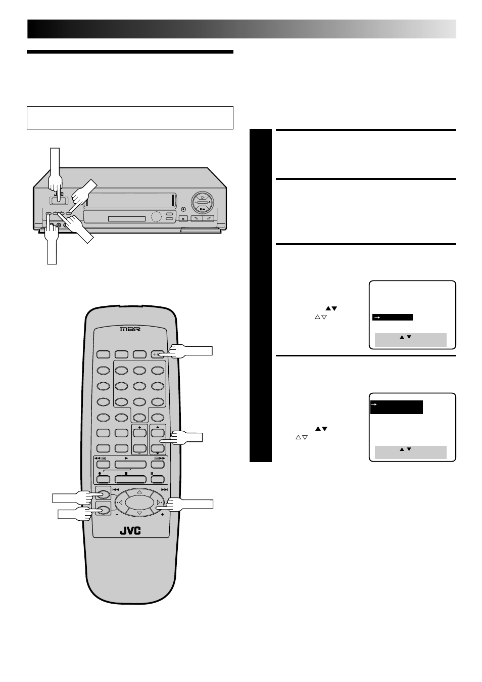 Clock, Turn on the vcr, Access on-screen menu | Access custom set screen, Access clock set mode select screen, Preparation | JVC HR-DD740U User Manual | Page 9 / 68