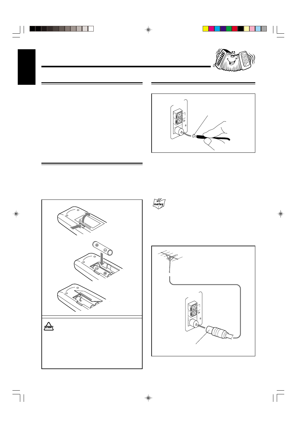 Getting started, Supplied accessories, Putting the batteries into the remote control | Connecting antennas | JVC CA-MXG950V User Manual | Page 10 / 64