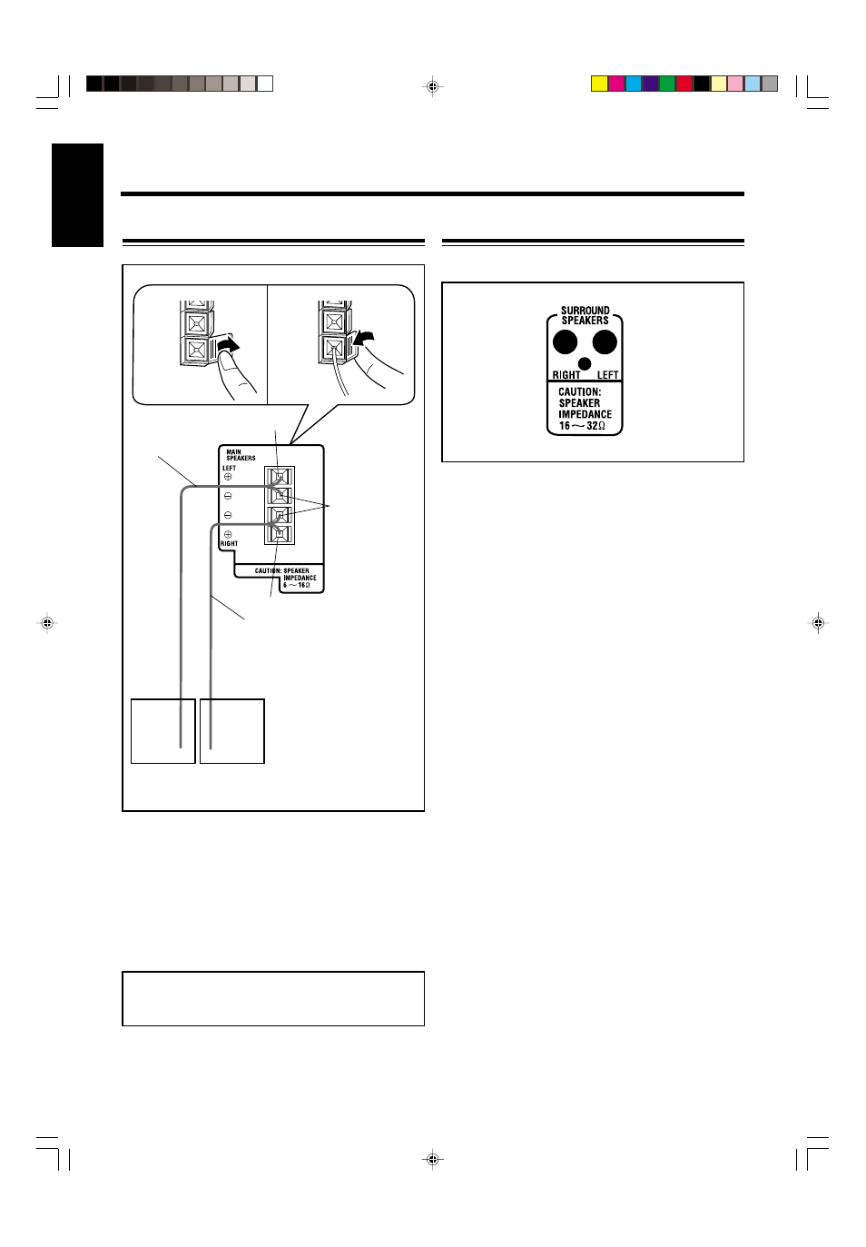 Connecting speakers, Surround speakers | JVC CA-MXG950V User Manual | Page 12 / 64