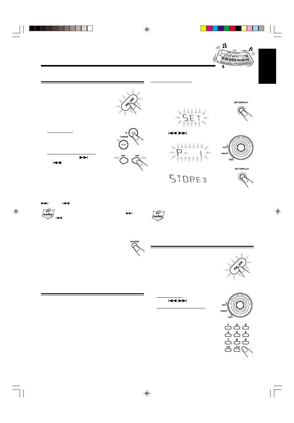 Listening to fm and am broadcasts | JVC CA-MXG950V User Manual | Page 17 / 64