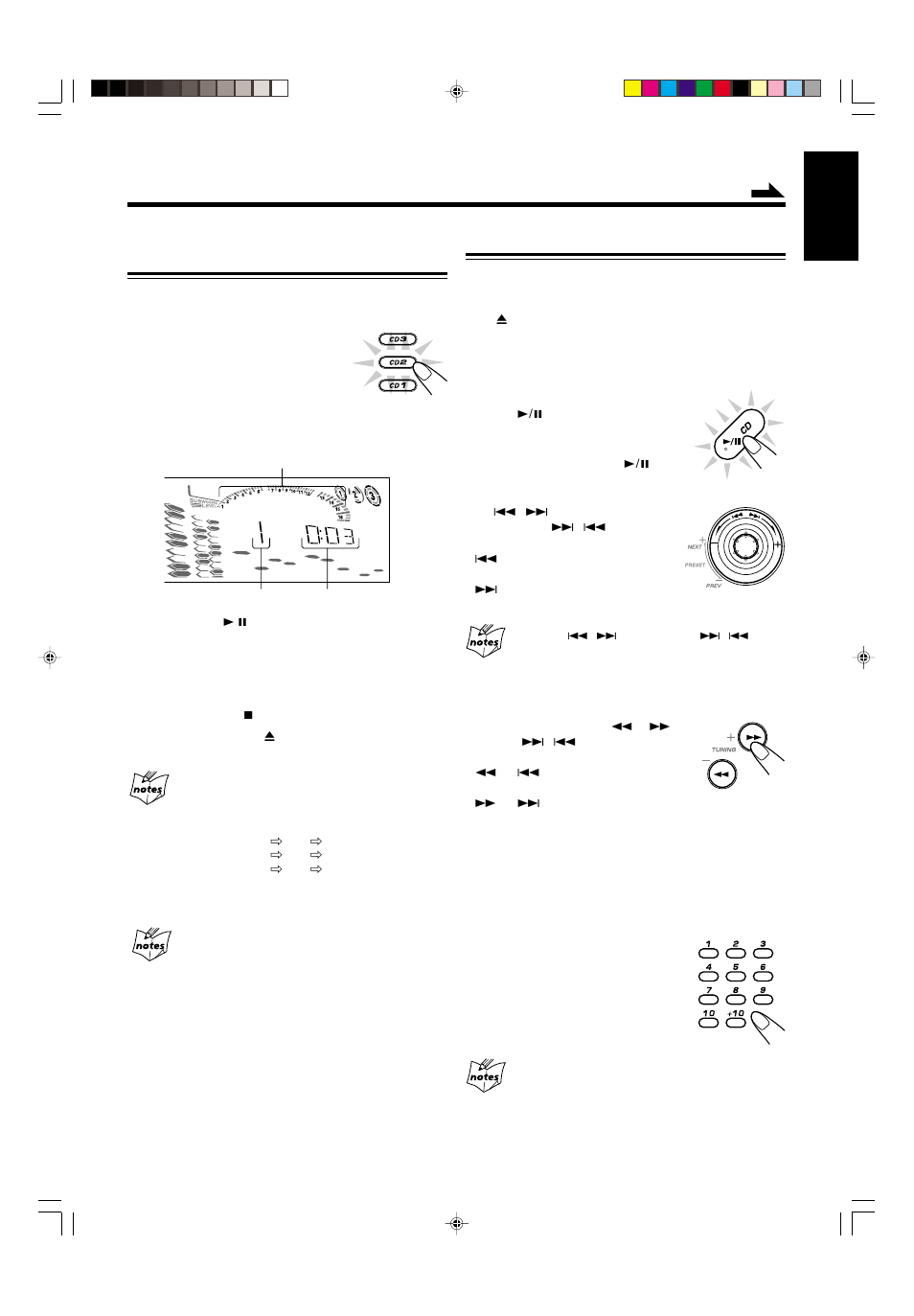 Basic cd operations, Playing back the entire discs — continuous play | JVC CA-MXG950V User Manual | Page 19 / 64