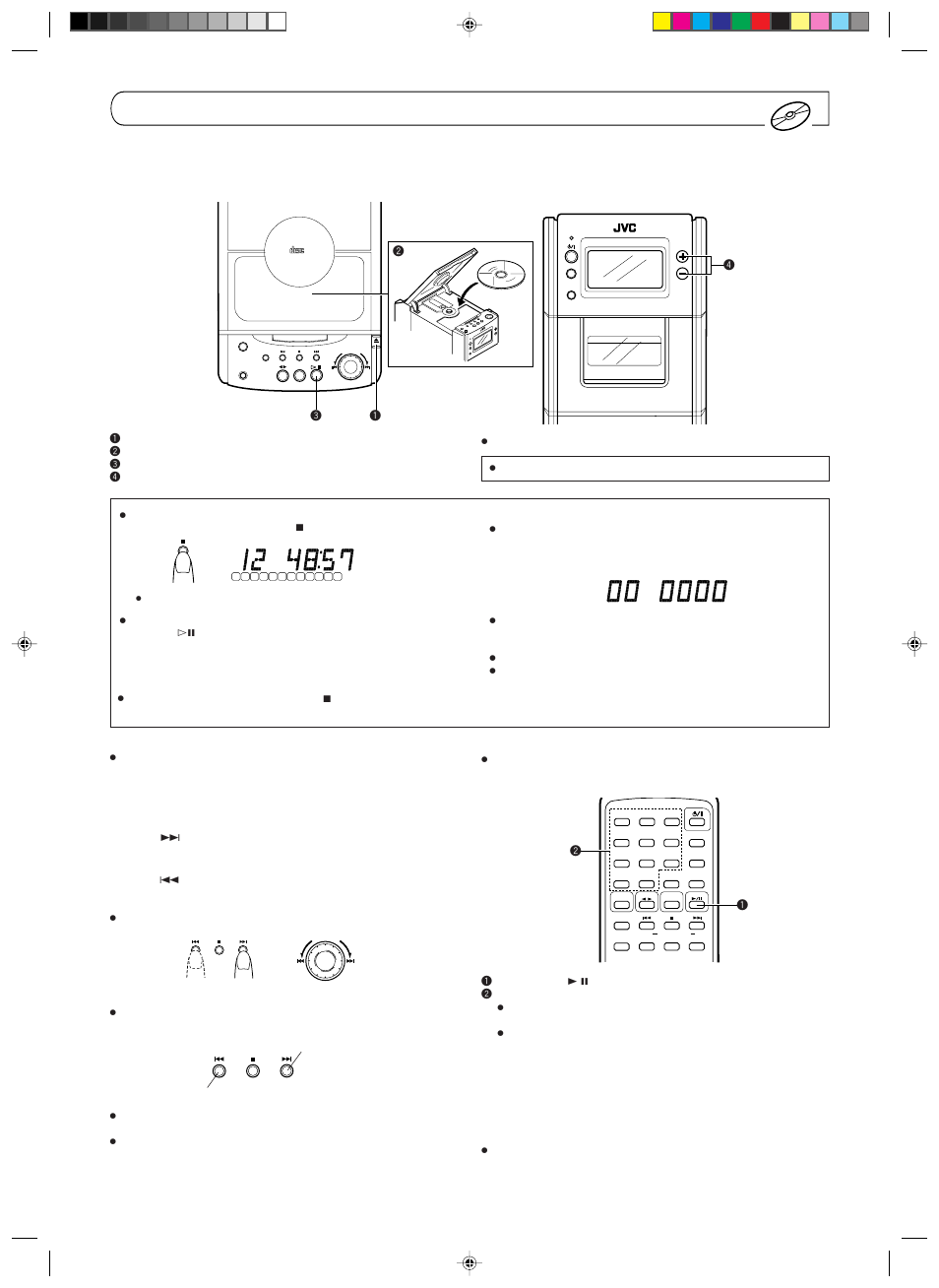 Playing cds, Compact digital audio, Playing an entire cd | JVC UX-T550 User Manual | Page 11 / 20