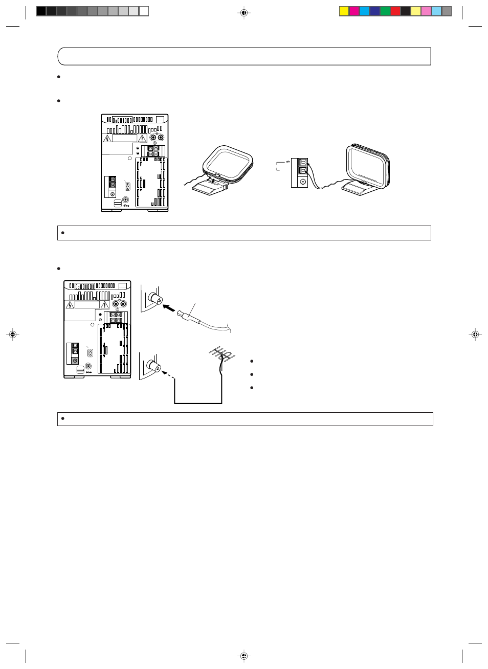 Connections, Antenna connection and adjustment, Fm antenna connections and adjustments | JVC UX-T550 User Manual | Page 5 / 20