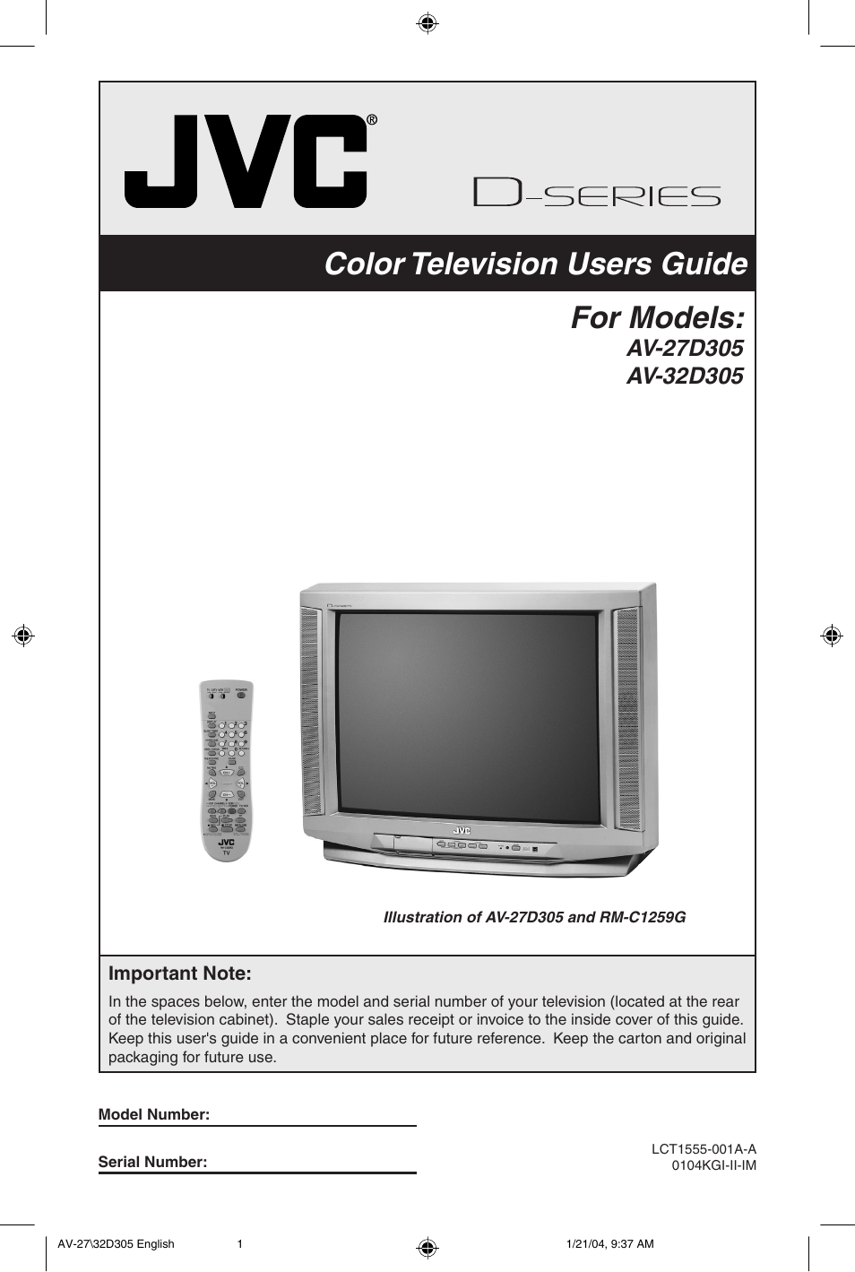 JVC AV 32D305 User Manual | 48 pages
