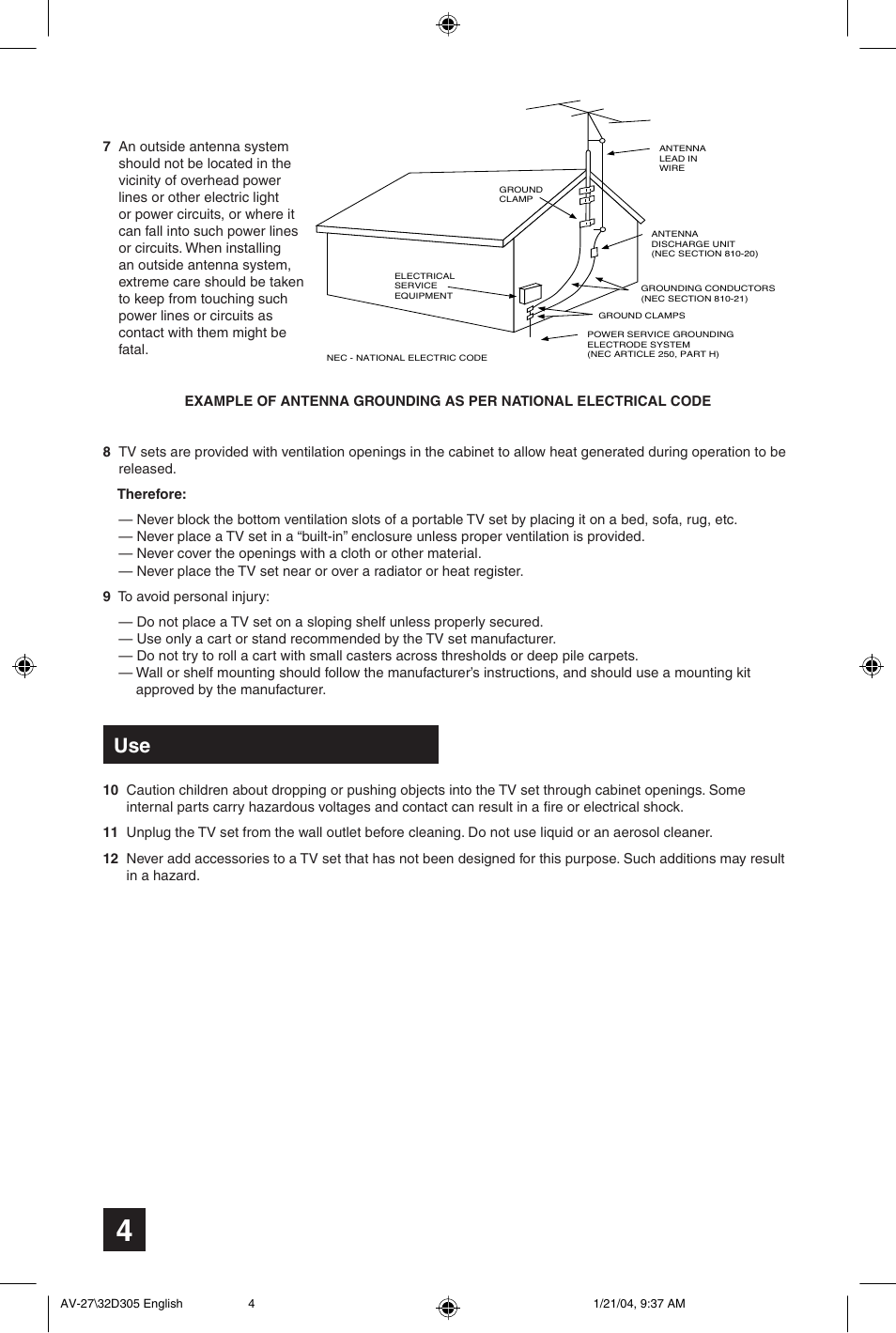 JVC AV 32D305 User Manual | Page 4 / 48