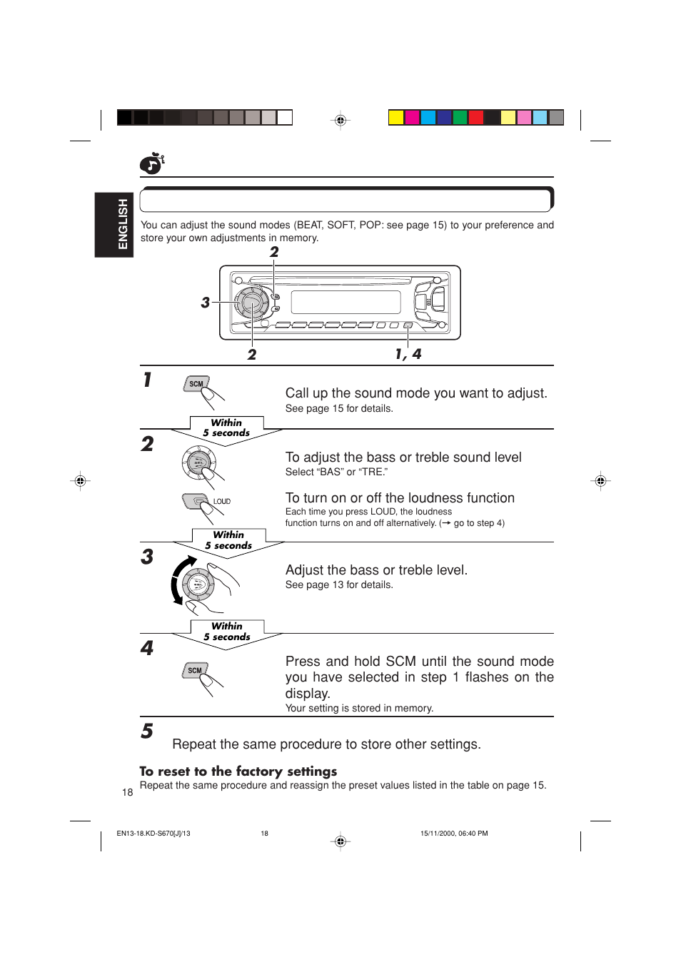 Storing your own sound adjustments | JVC KD-S670 User Manual | Page 18 / 80