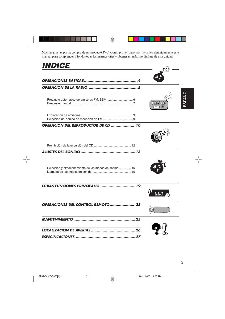 Indice | JVC KD-S670 User Manual | Page 29 / 80