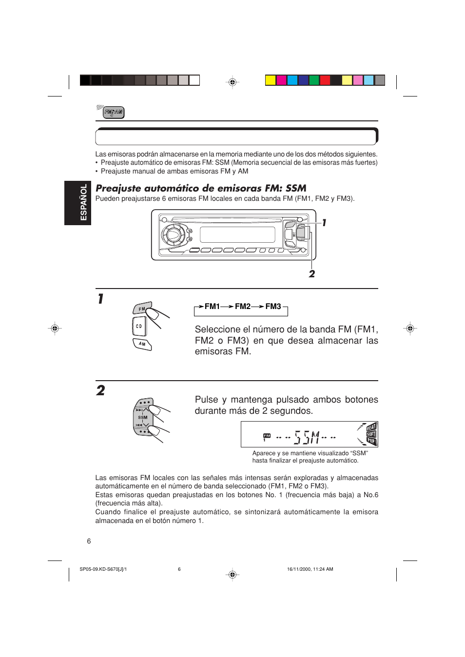 Como almacenar emisoras en la memoria | JVC KD-S670 User Manual | Page 32 / 80