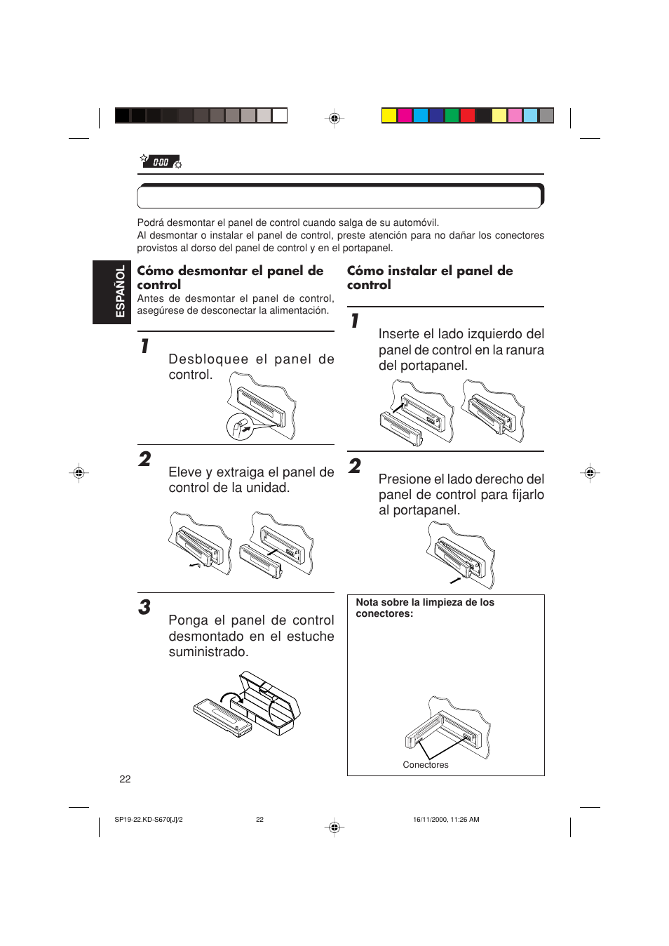 Desmontaje del panel de control | JVC KD-S670 User Manual | Page 48 / 80