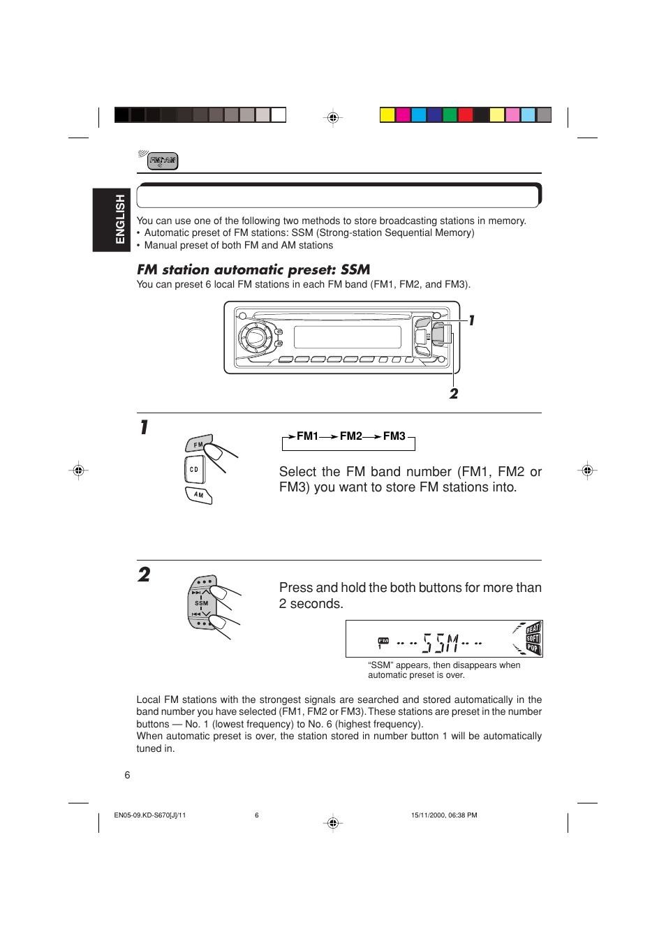 Storing stations in memory | JVC KD-S670 User Manual | Page 6 / 80
