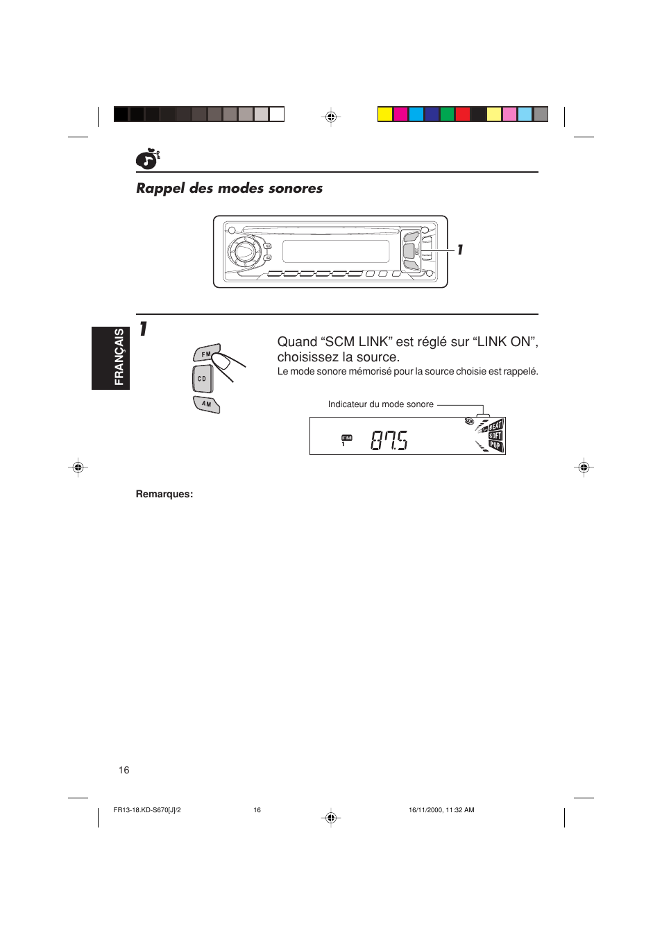 Rappel des modes sonores 1 | JVC KD-S670 User Manual | Page 68 / 80