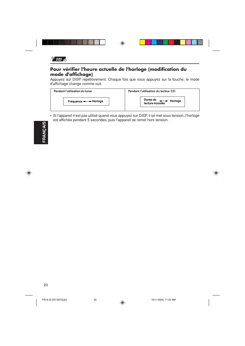 Fran ç ais | JVC KD-S670 User Manual | Page 72 / 80