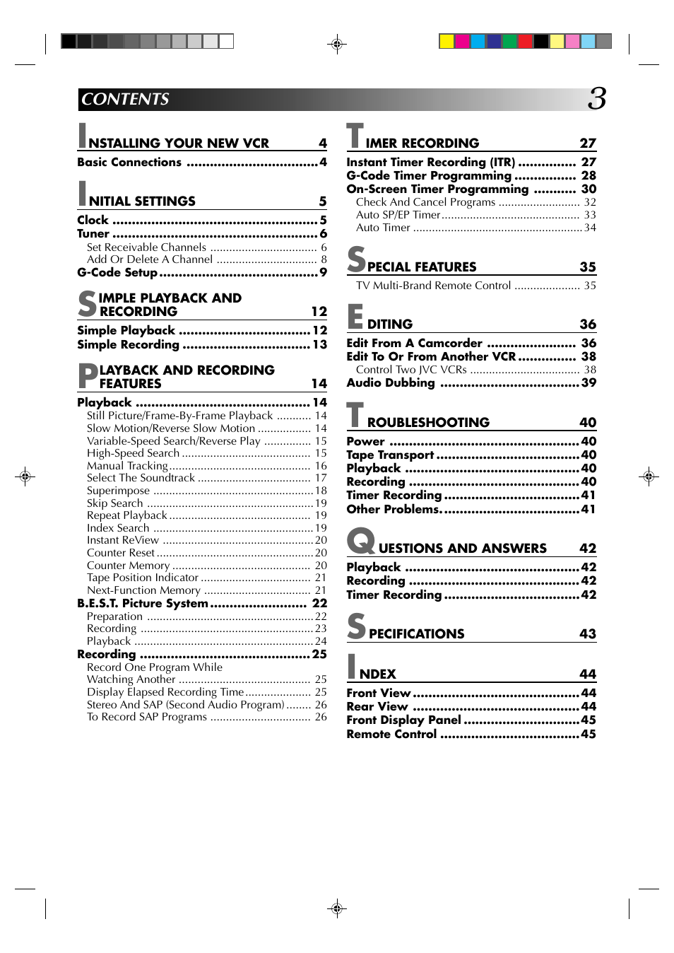 JVC HR-J631T User Manual | Page 3 / 46