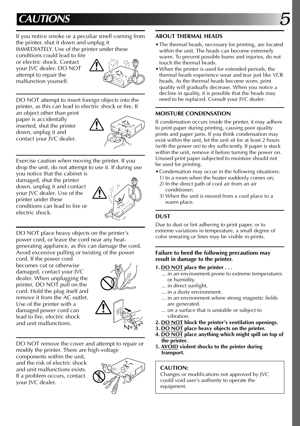 Cautions | JVC GV-PT2U User Manual | Page 5 / 76