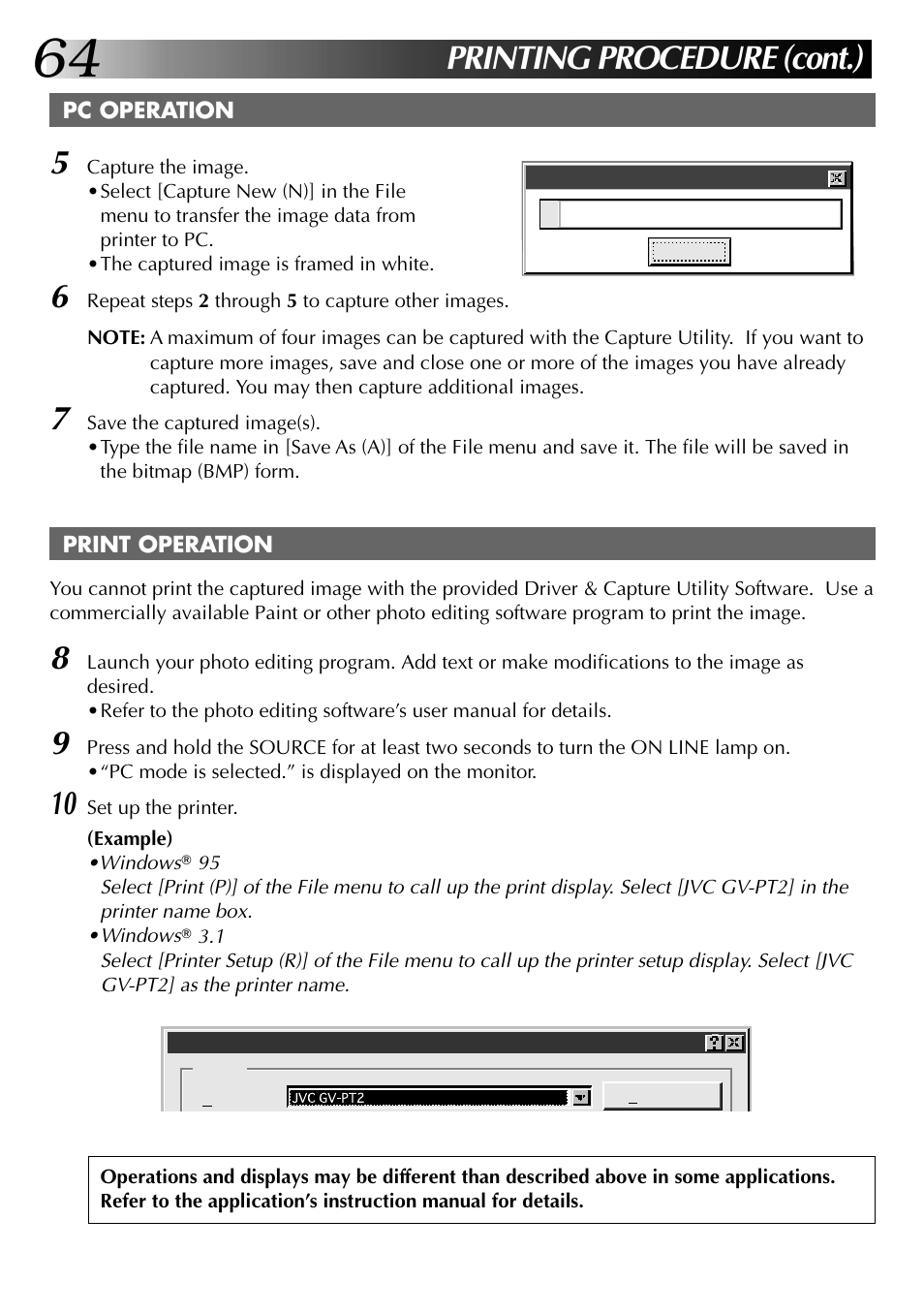 Printing procedure (cont.) | JVC GV-PT2U User Manual | Page 64 / 76