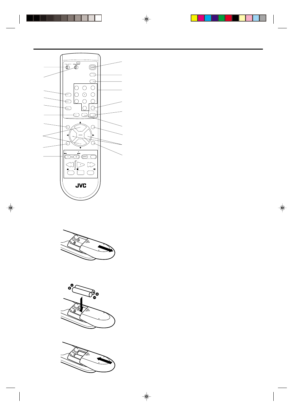 Remote control, Battery installation | JVC AV-14F703 User Manual | Page 6 / 24