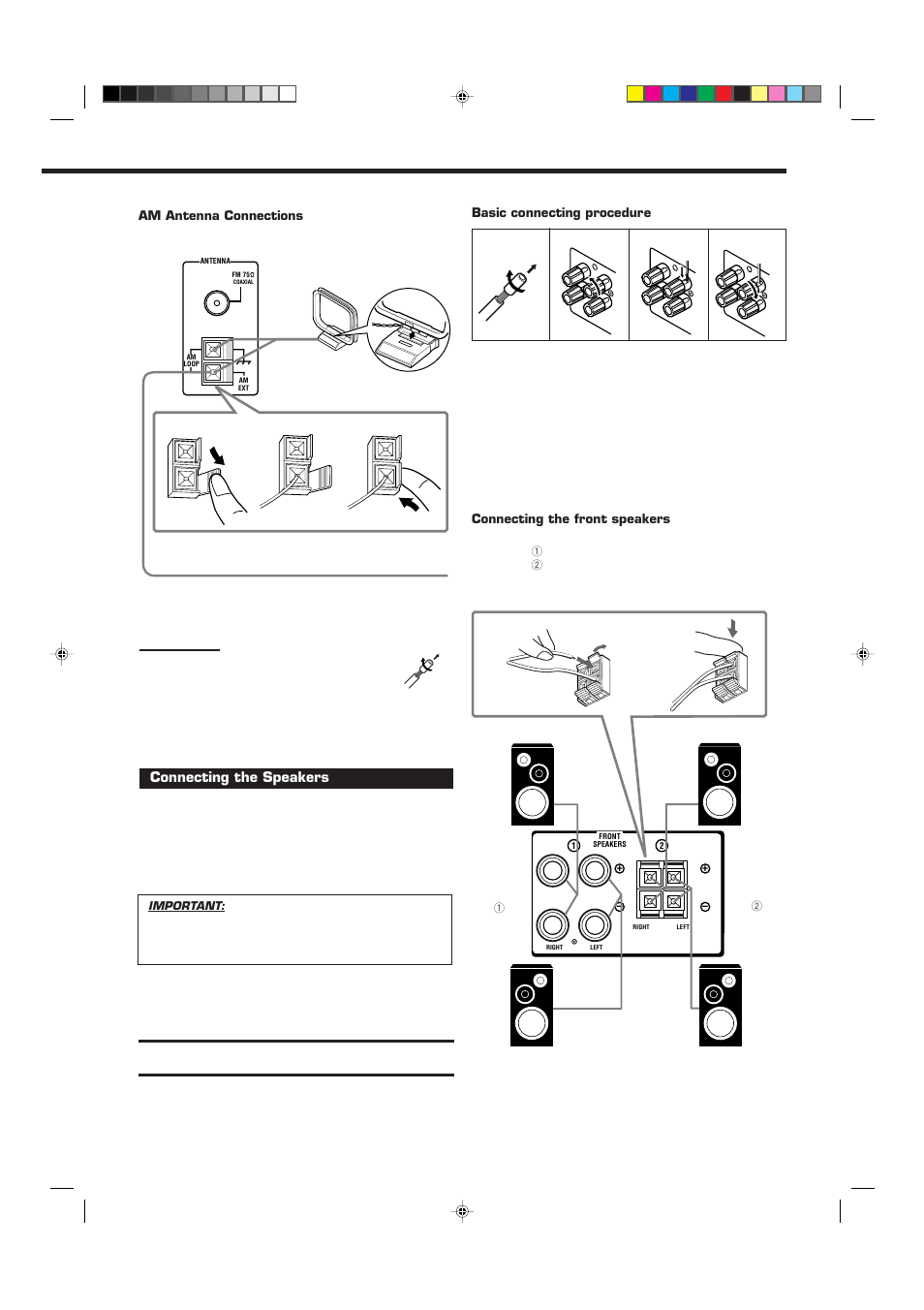 Connecting the speakers | JVC RX-7010VBK User Manual | Page 7 / 46