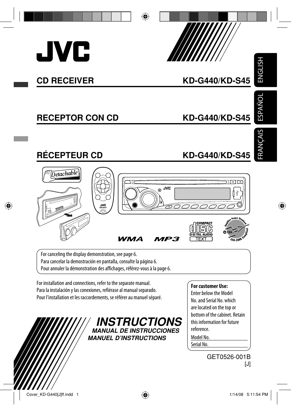 JVC KD-G440 User Manual | 62 pages