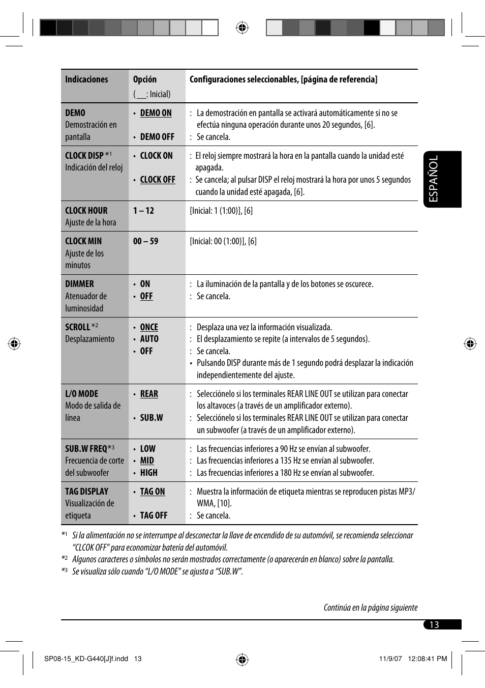 Español | JVC KD-G440 User Manual | Page 33 / 62