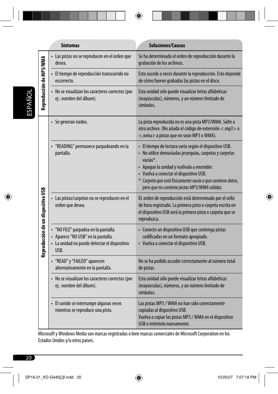 Español | JVC KD-G440 User Manual | Page 40 / 62